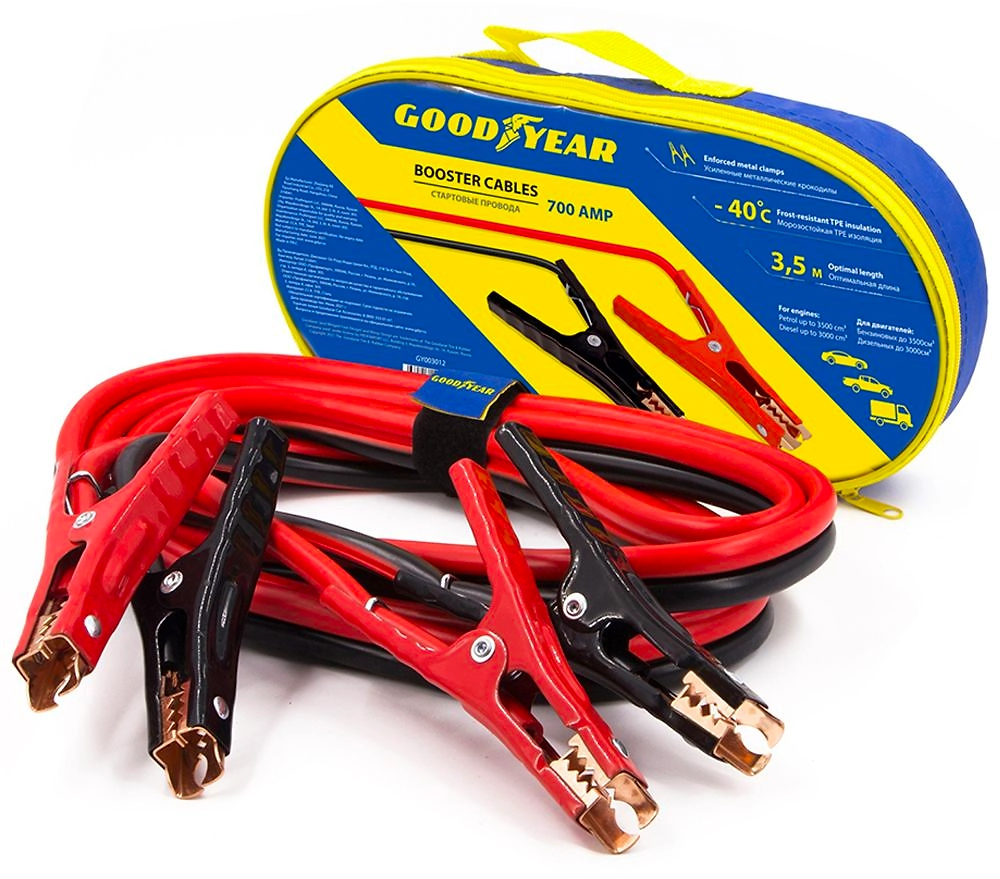 Провода прикуривания Goodyear 700A, 3,5м (сумка)