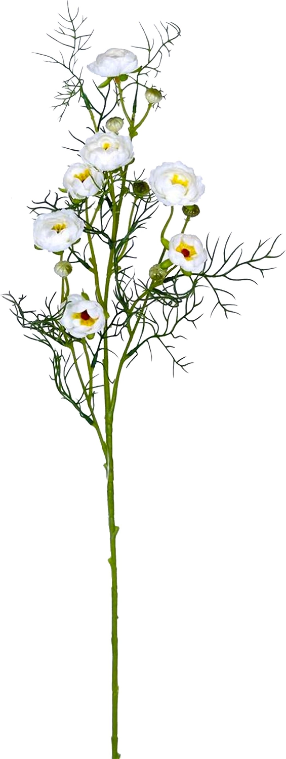 Искусственный цветок Лютик кремовый 74 см