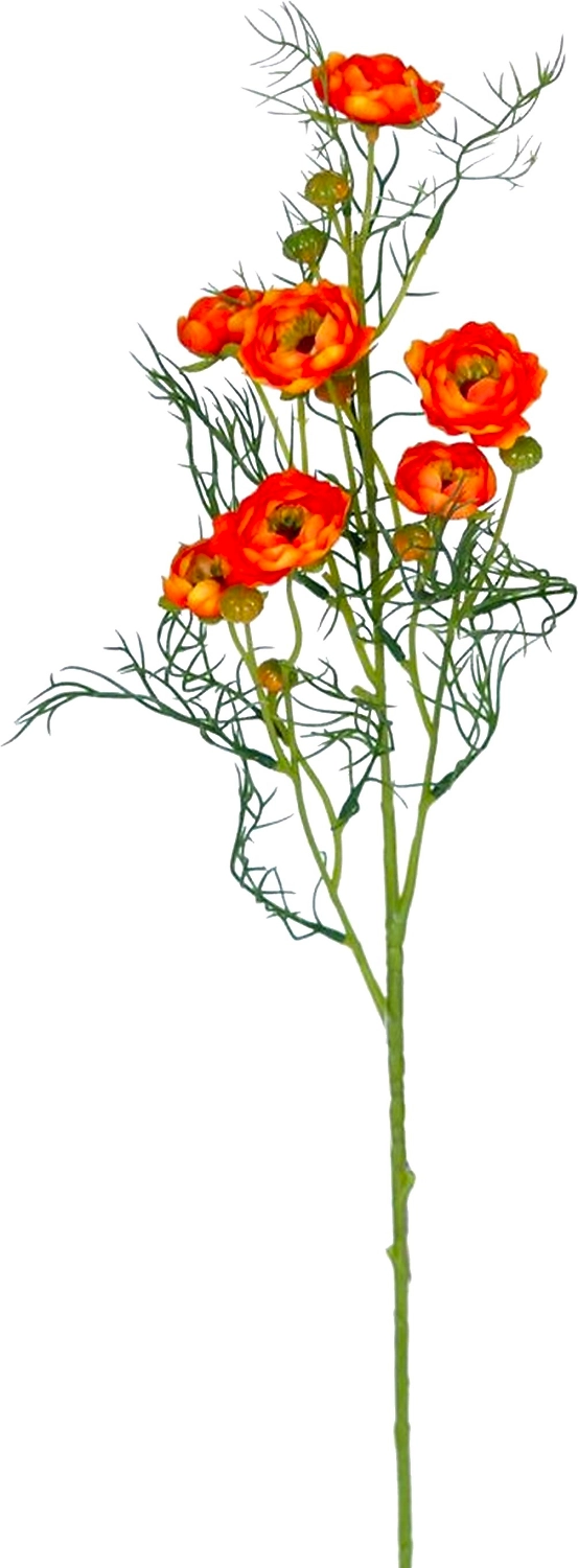 Искусственный цветок Лютик оранжевый 74 см