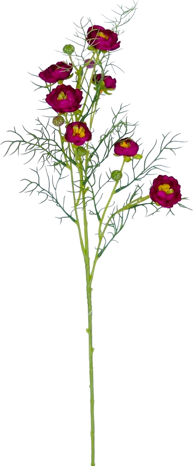 Искусственный цветок Лютик бордовый 74 см