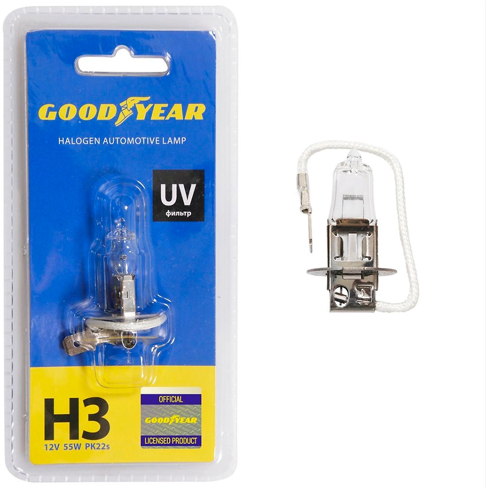 Автолампа Goodyear Н3 12V 55W PK22s (блистер)