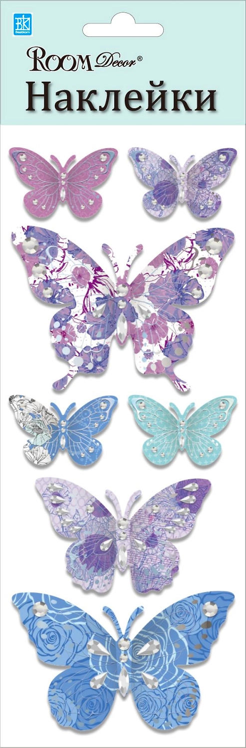 Наклейка декоративная Room Decor 7602 RKA бабочки 10x25 см