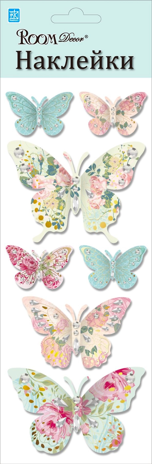 Наклейка декоративная Room Decor 7603 RKA бабочки 10x25 см