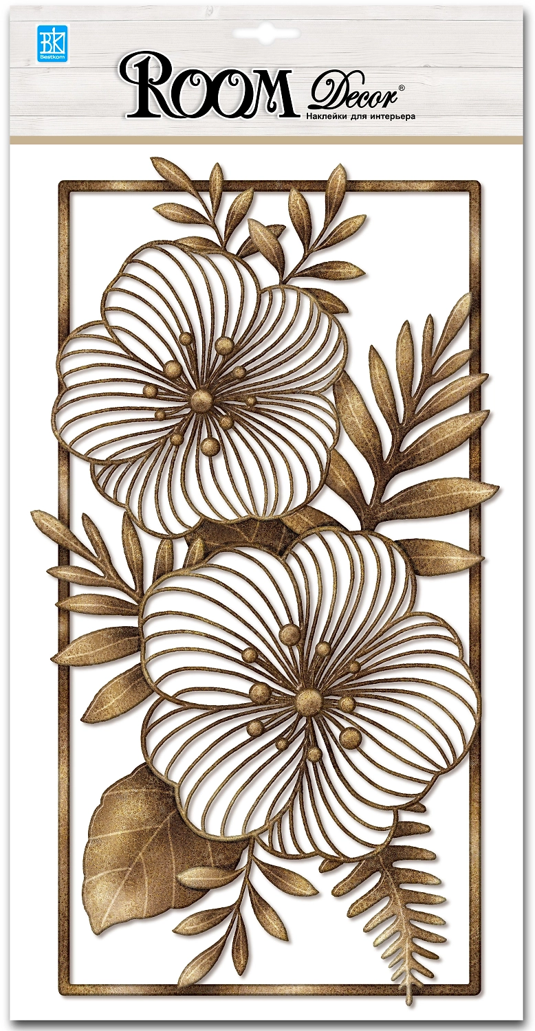 Наклейка декоративная Room Decor 0916 PLA панно рельеф гибискус 24x40 см