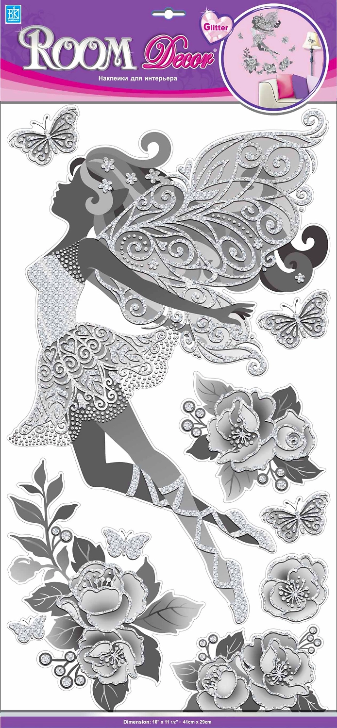 Наклейка декоративная Room Decor 6404 RCA фея цветов 32,5x69,5 см