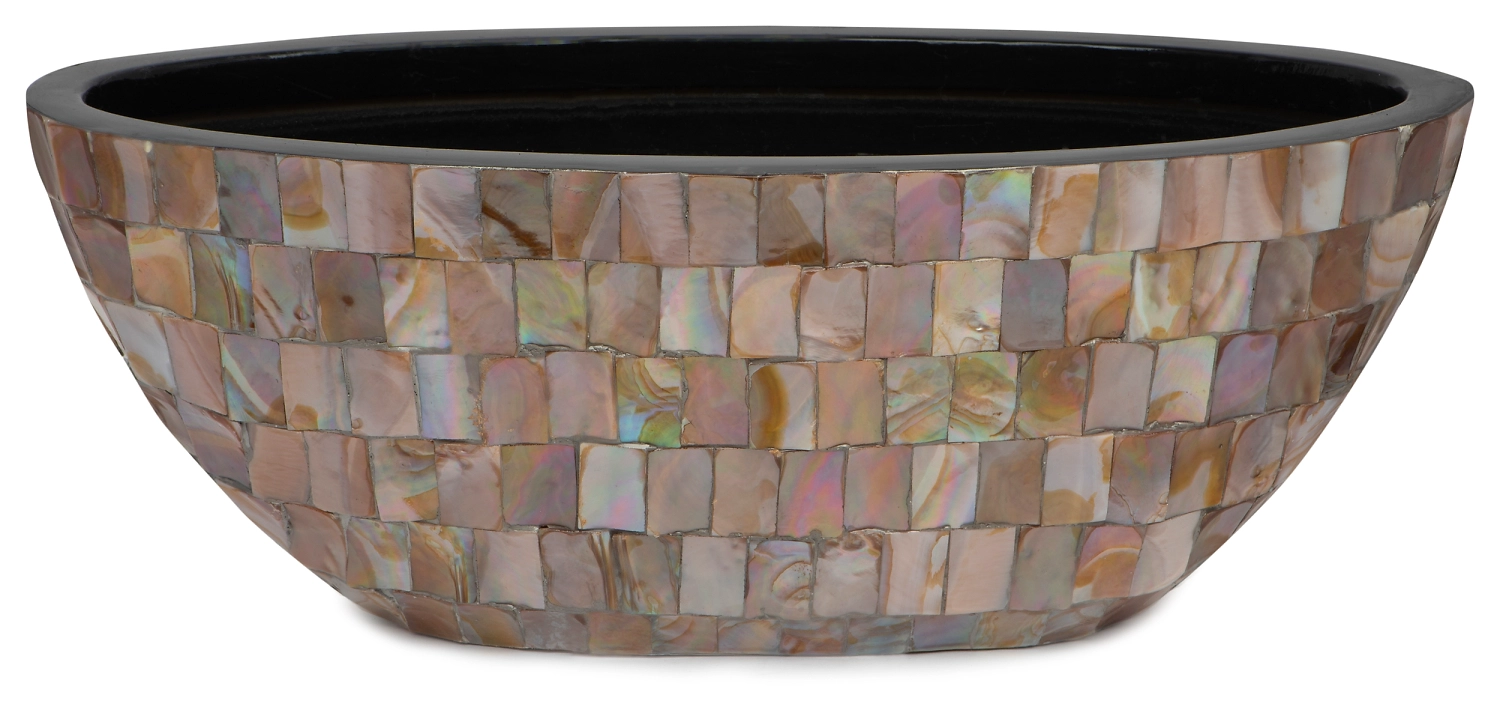 Горшок файберстоун коричневый перламутр D40 H55