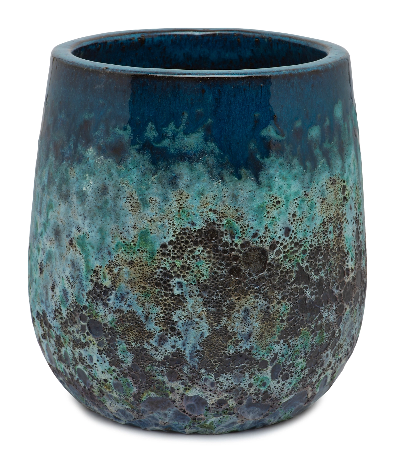 Горшок керамика "Глазурь" лазурный D28 H30