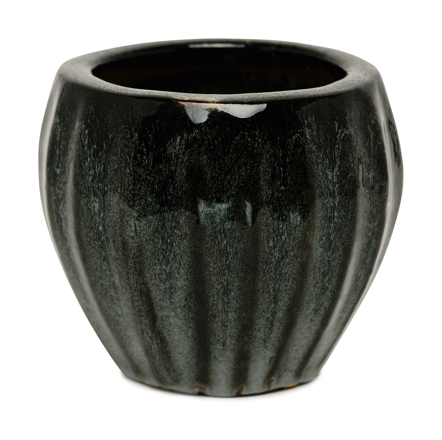 Горшок керамика "Глазурь" черный D17 H15