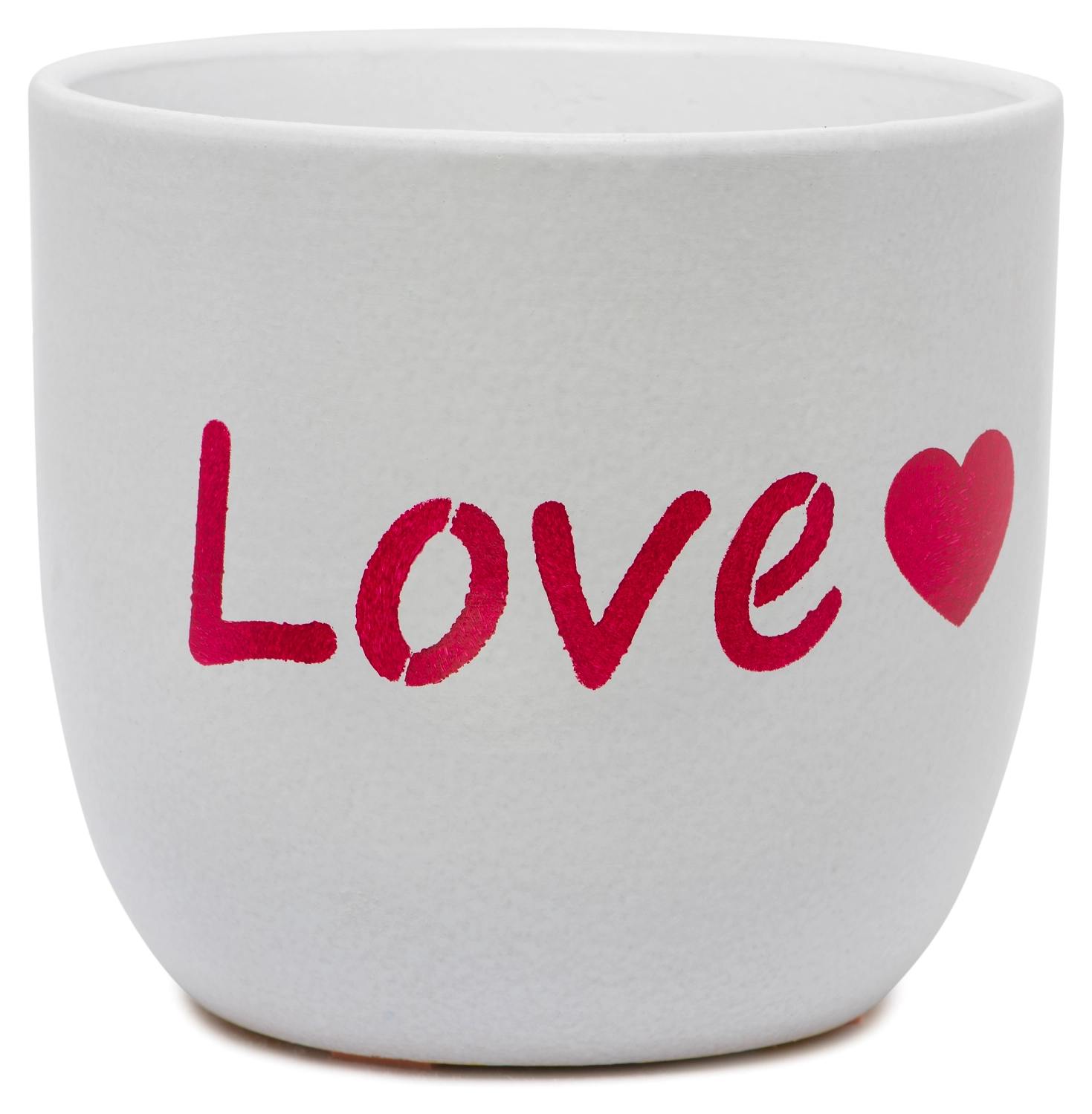 Горшок керамика love белый/розовый D13,5 H12,5