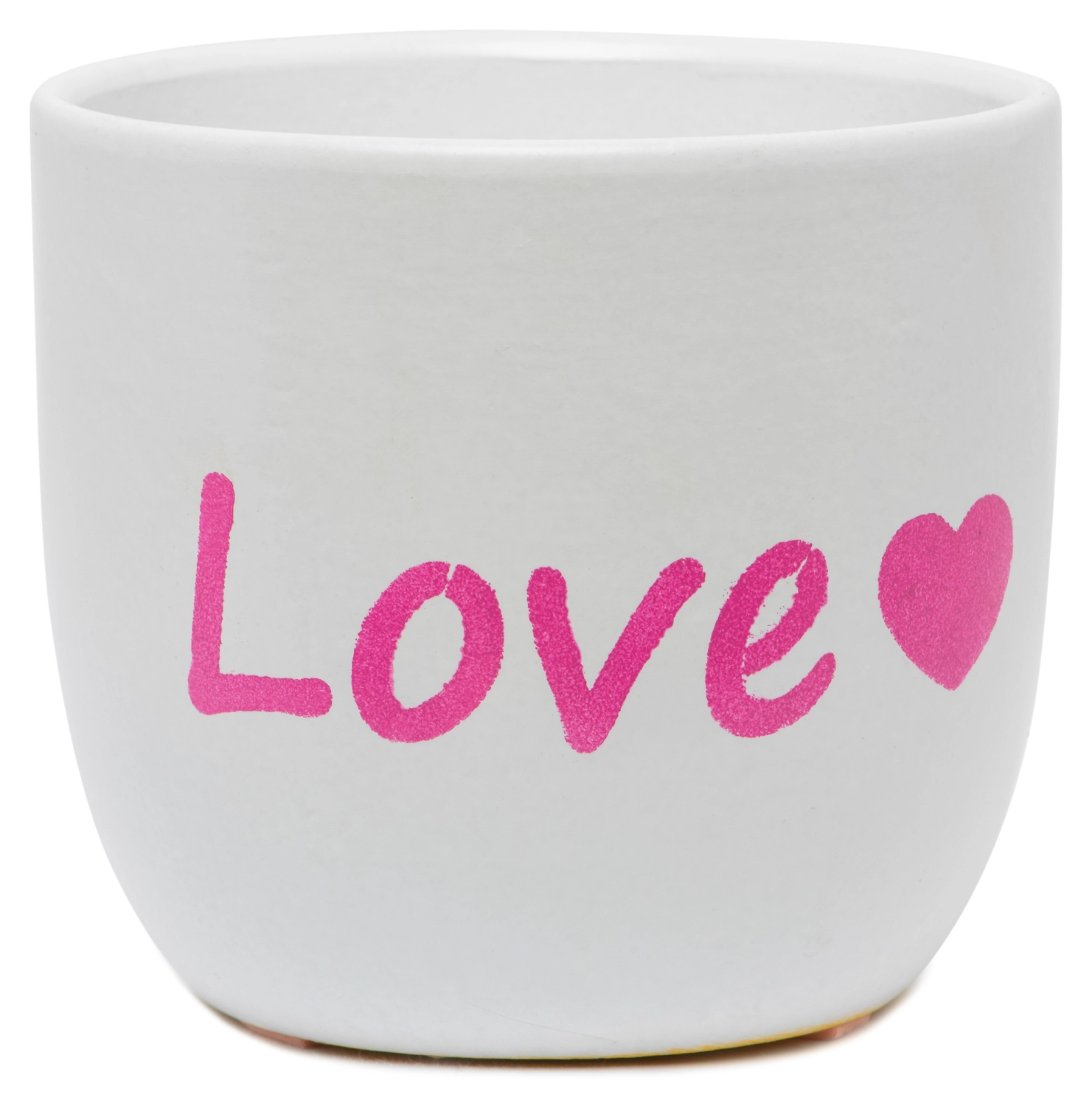 Горшок керамика love белый/светло-розовый D13,5 H12,5