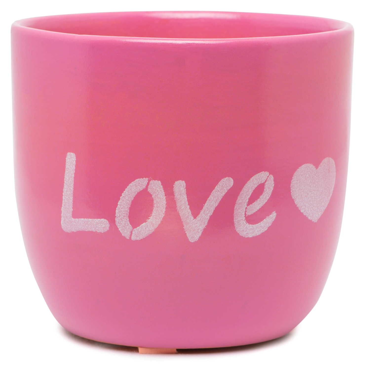 Горшок керамика love светло-розовый/белый D13,5 H12,5