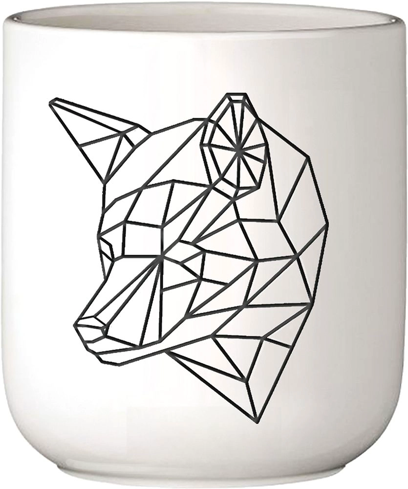 Горшок Волк керамика белый D7 H7