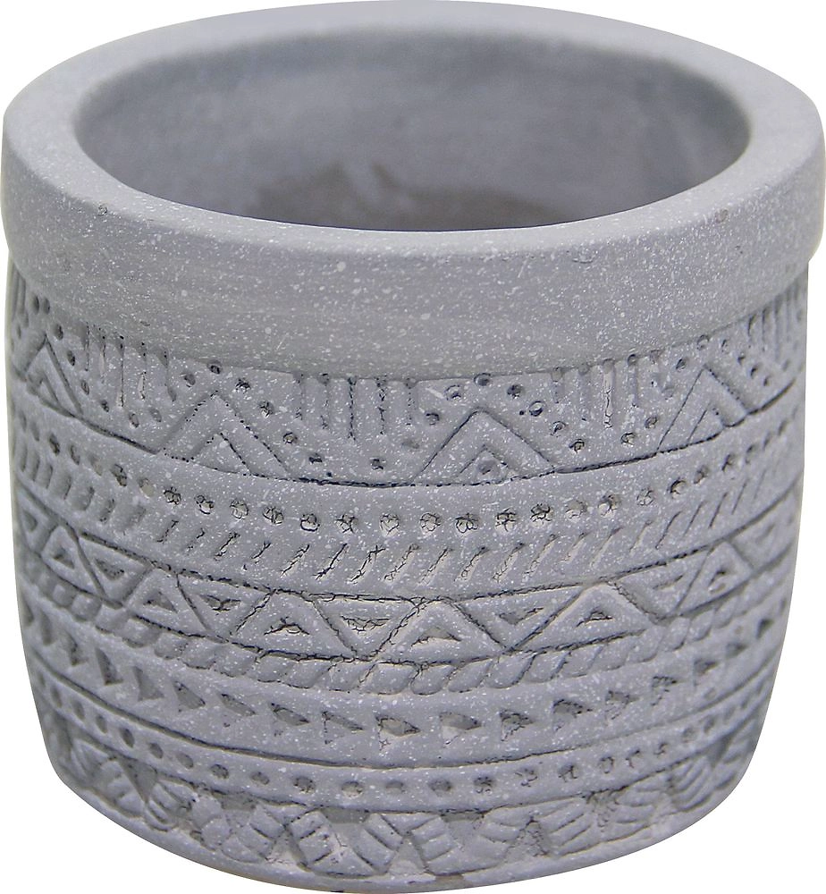 Горшок с Суккулентом серый цемент-2 D7 H6
