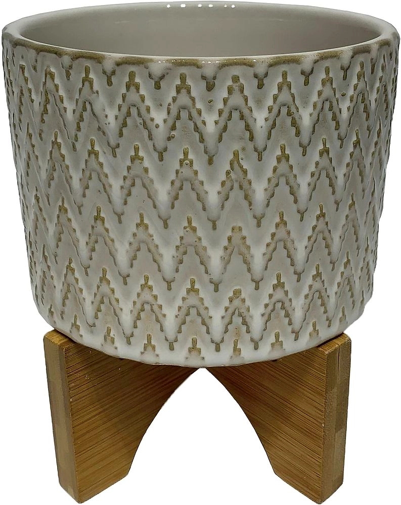 Горшок керамика "Глазурь" бежевый-4 D14 H12