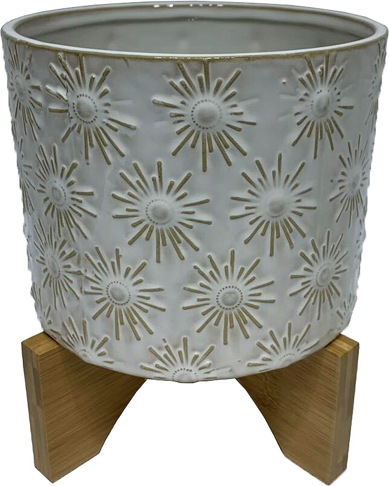 Горшок керамика "Глазурь" бежевый-3 D17 H15