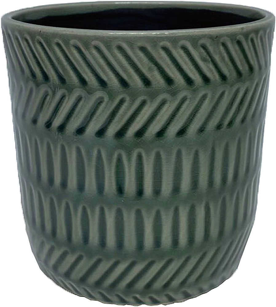 Горшок керамика "Глазурь" зеленый D13 H13