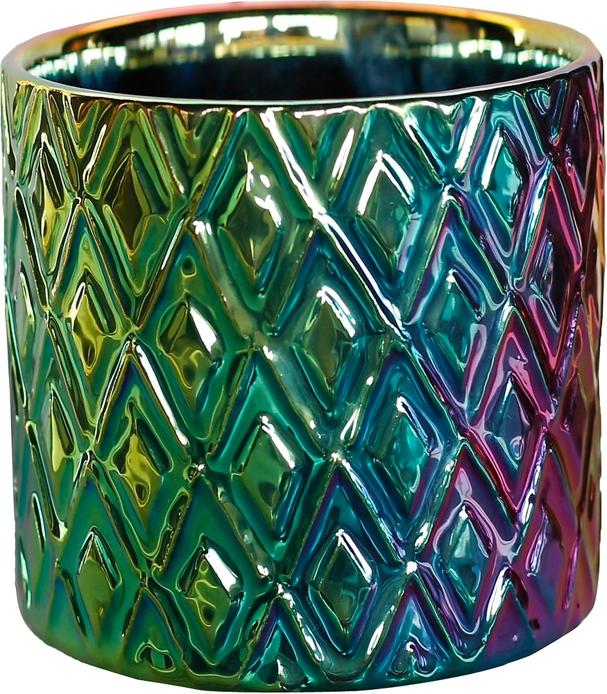 Горшок керамика радужный ромб D14 H12