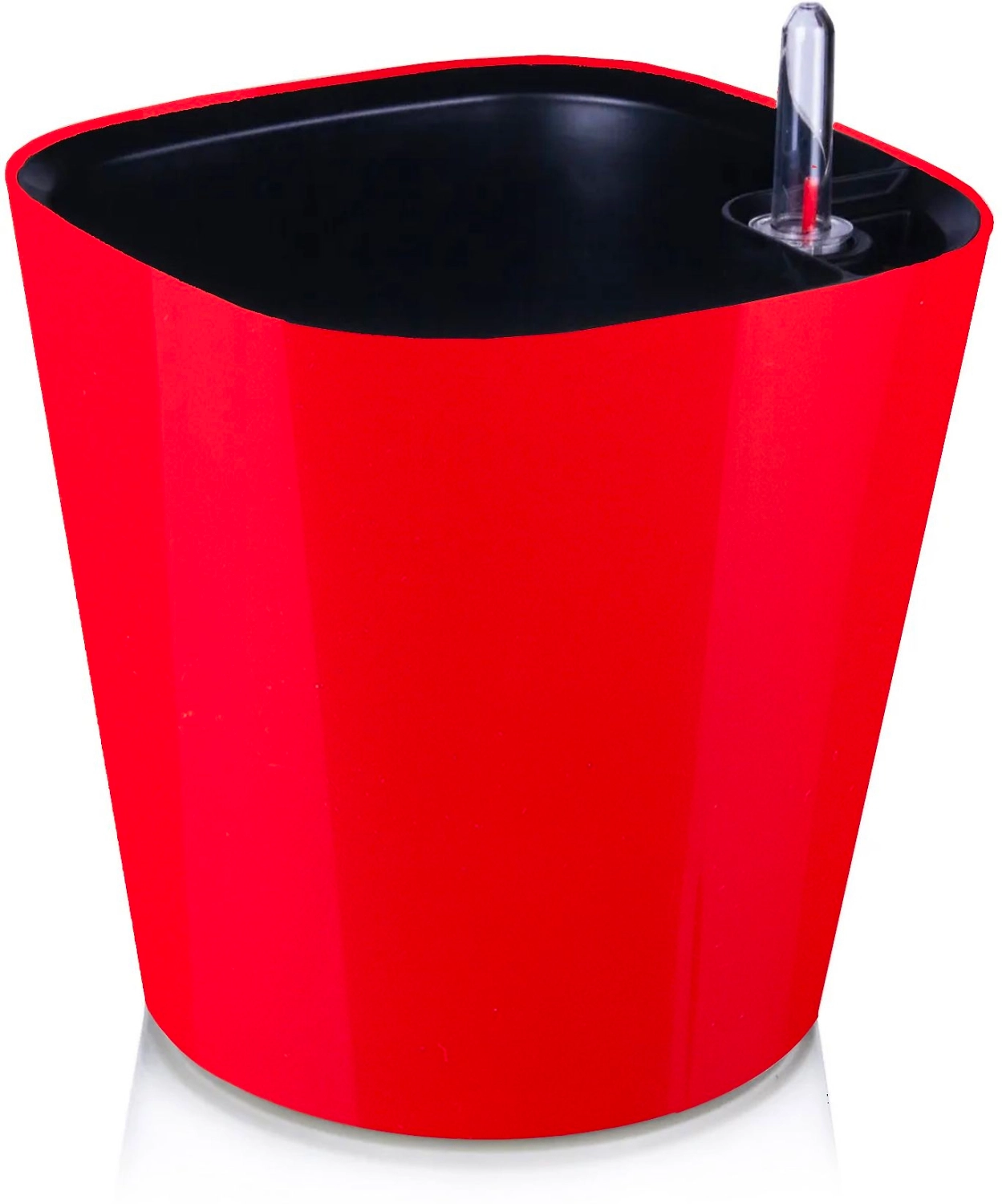 Горшок пластиковый квадратный автополив красный D21 H19