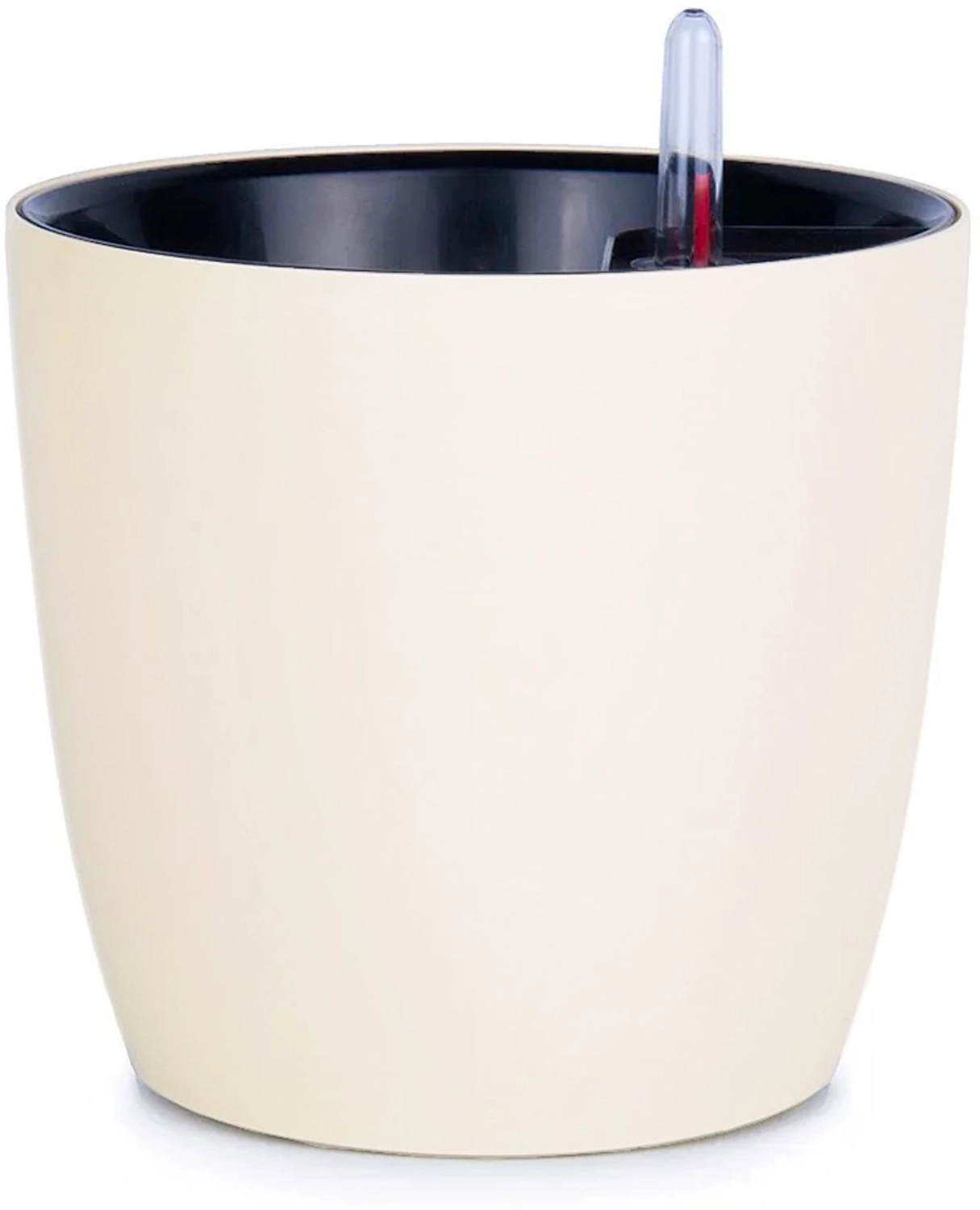 Горшок пластиковый автополив кремовый D20 H21