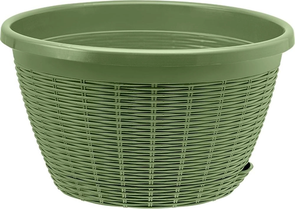 Кашпо с поддоном ПОДВЕСНОЕ оливковый D27 H16