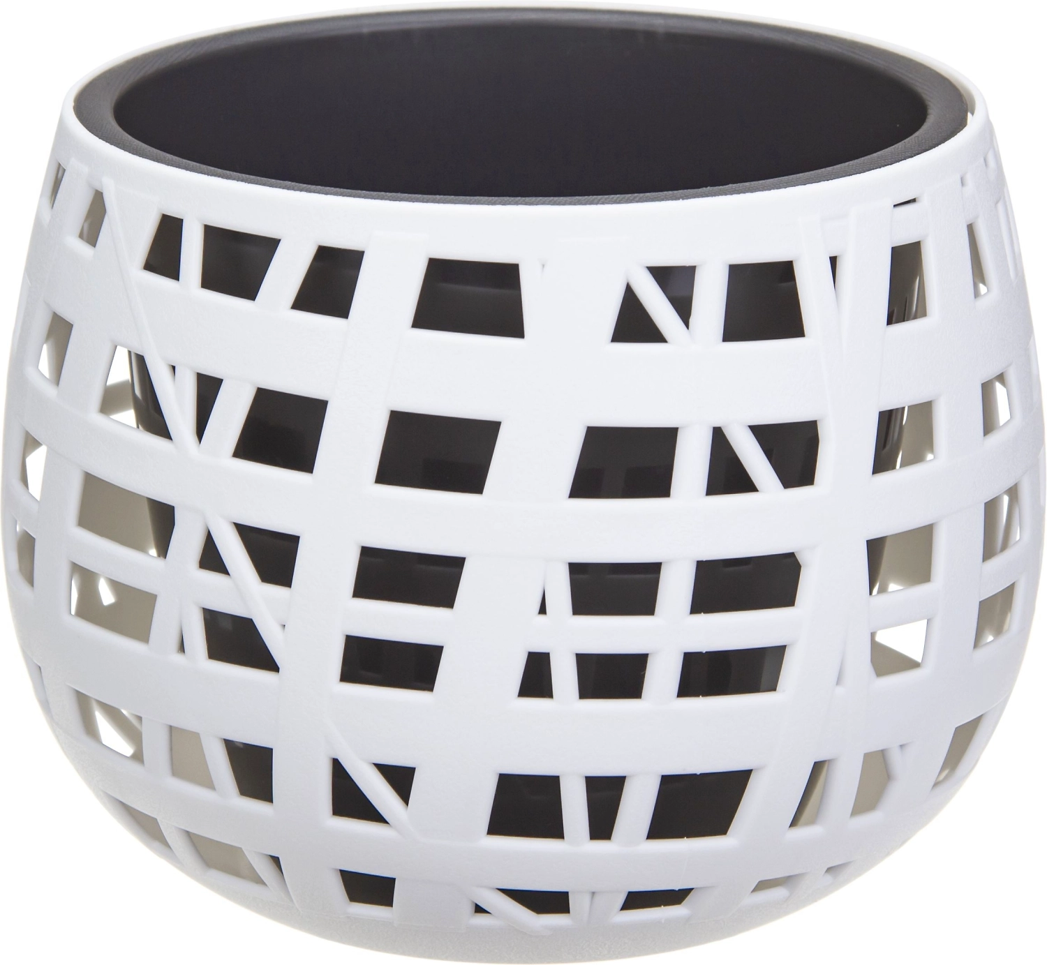 Кашпо хаос IDEA белый ротанг D17,5 H14