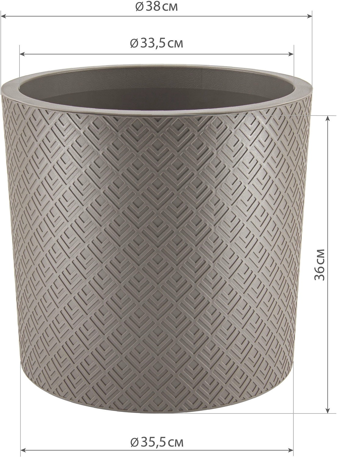 Кашпо этна IDEA французский серый D38 H36