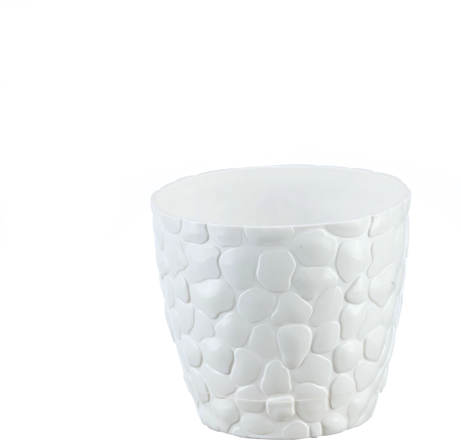 Кашпо камни IDEA белый ротанг D26 H22,5