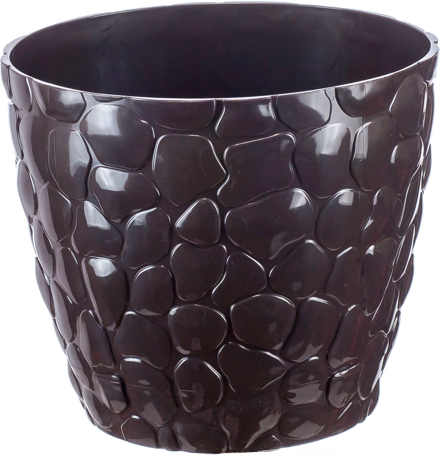 Кашпо камни IDEA коричневый ротанг D26 H22,5