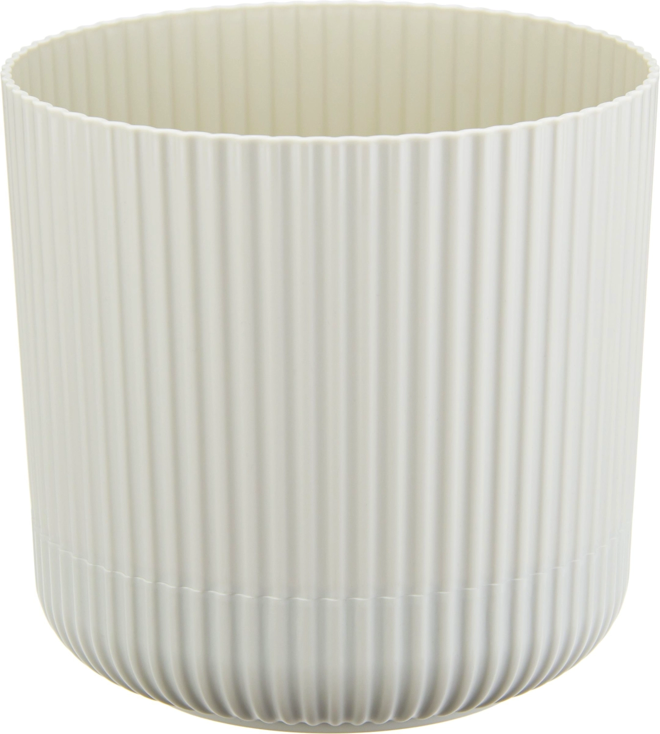 Кашпо вельвет IDEA белый ротанг D16 H15,5