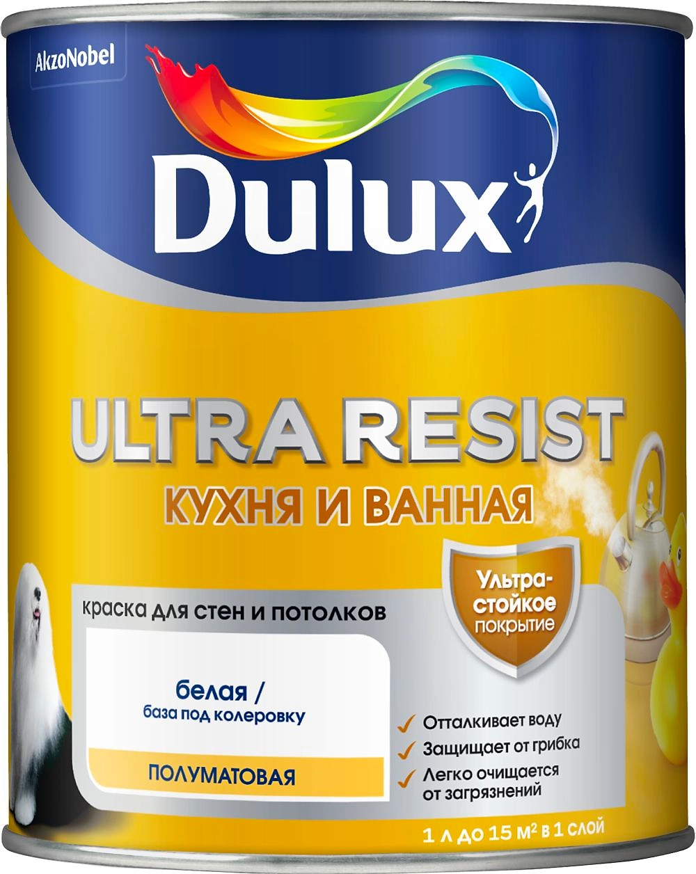 Краска интерьерная DULUX Ultra Resist полуматовая 1 л