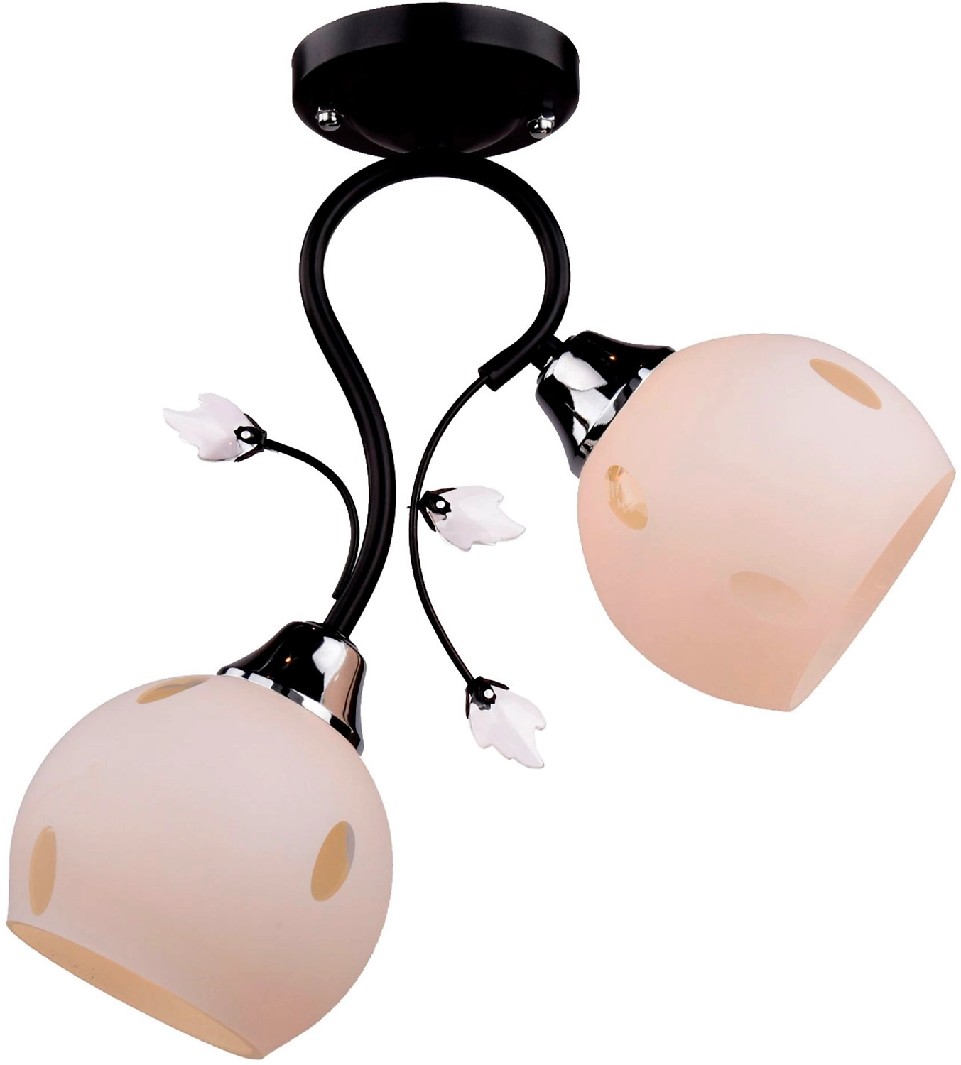 Люстра потолочная 2xE27x60 Вт металлическая хром 36x16x37 см