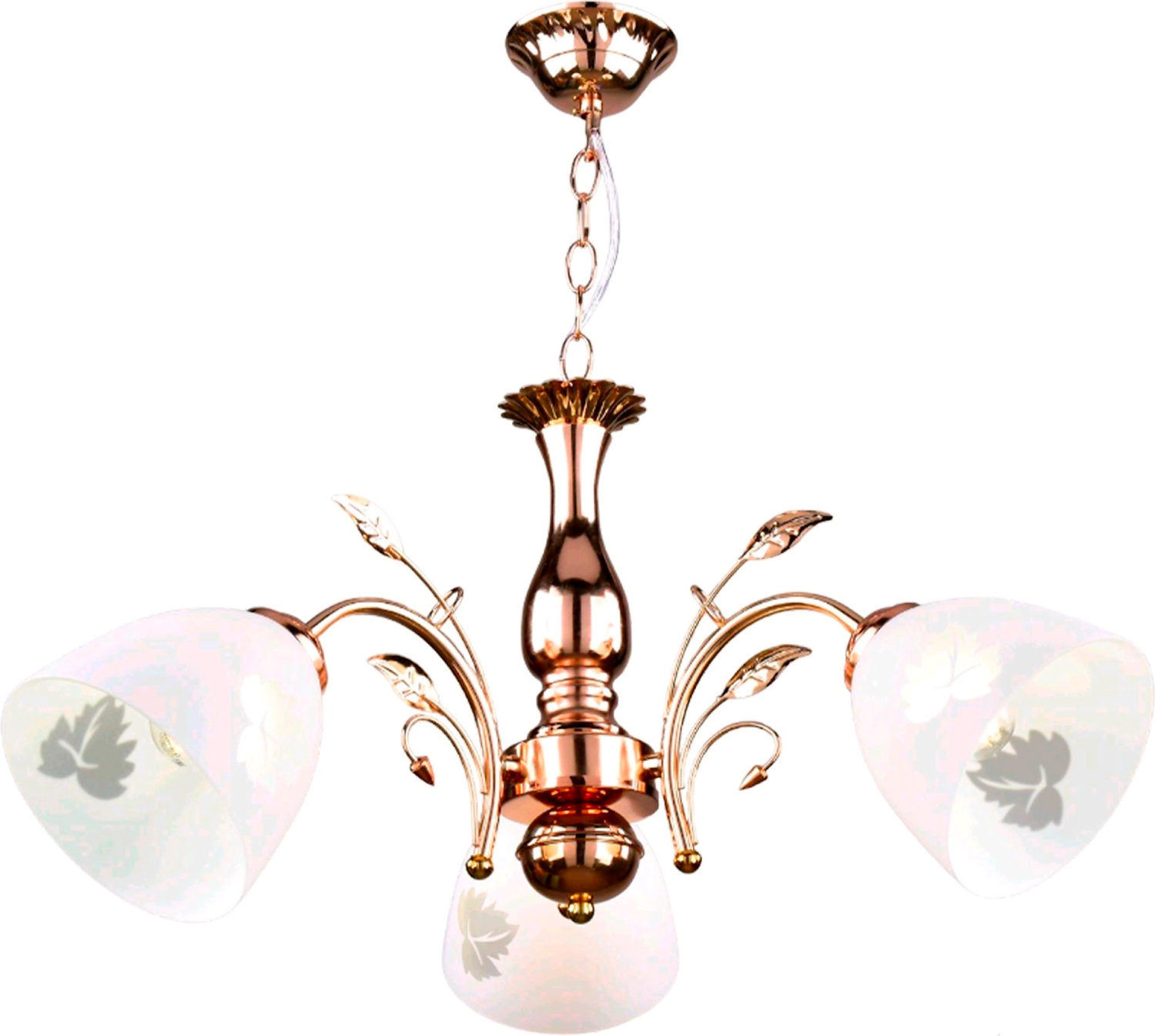 Люстра потолочная 3xE27x60 Вт металлическая золотая 50x50x30 см