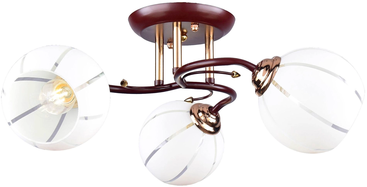 Люстра потолочная 3xE27x60 Вт металлическая коричневая 44x44x22 см