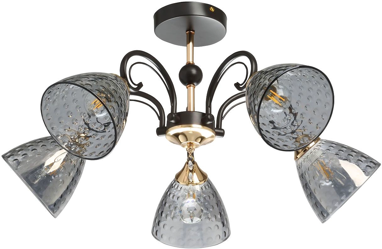 Люстра КЛЭР 5хE27х60 Вт кофе золотое 36х36х65,5 см