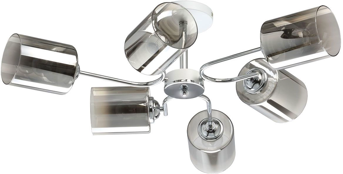 Люстра АКЦЕНТ 6хE27х60 Вт белый хром 20х20,5х72 см