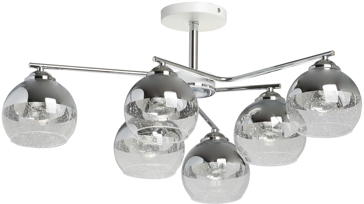 Люстра ВИТА 6хE27х60 Вт белый хром 27х27х71 см