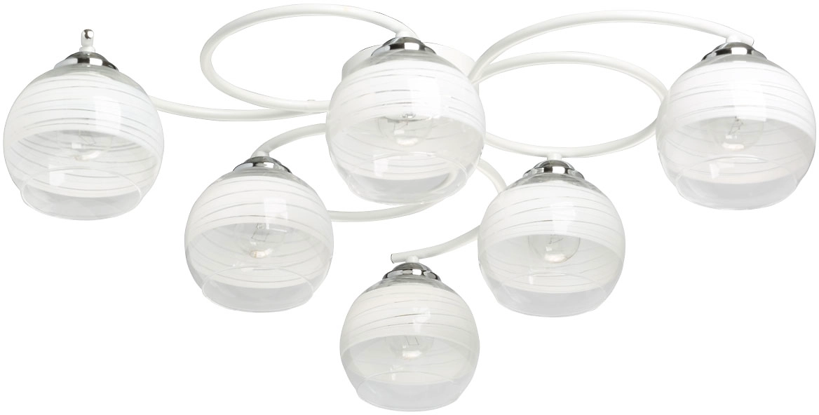 Люстра ГРАЦИЯ 6хE27х60 Вт белый хром 17х17х72 см