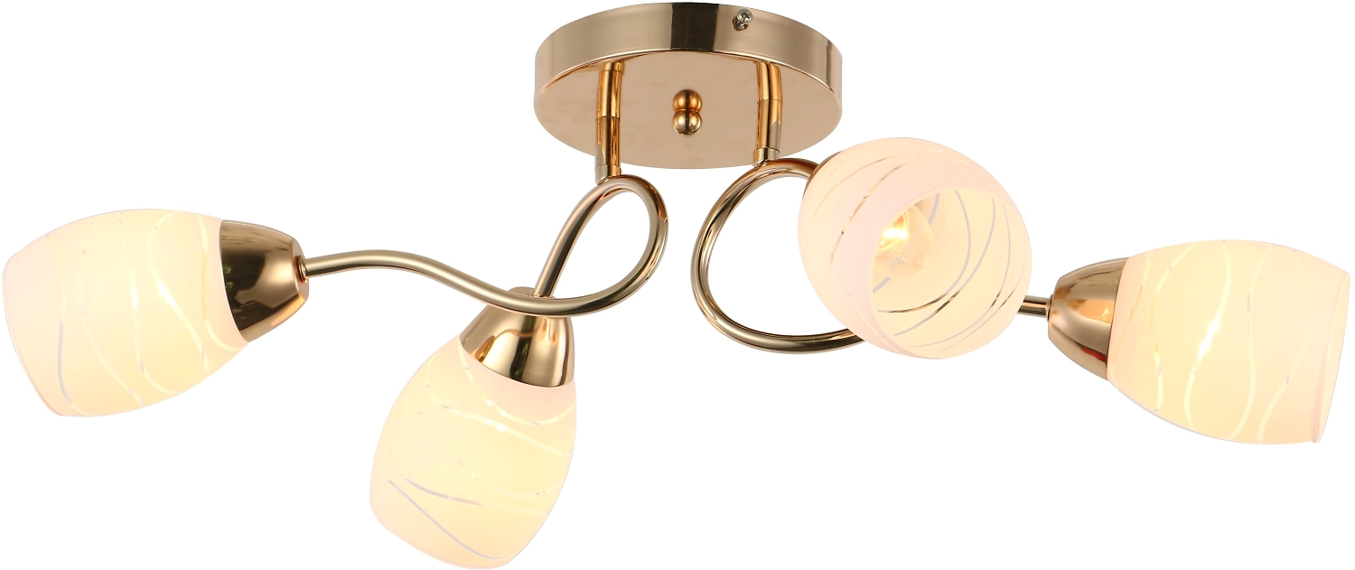 Люстра потолочная E27x4x60 Вт белое золото 61x30x22 см