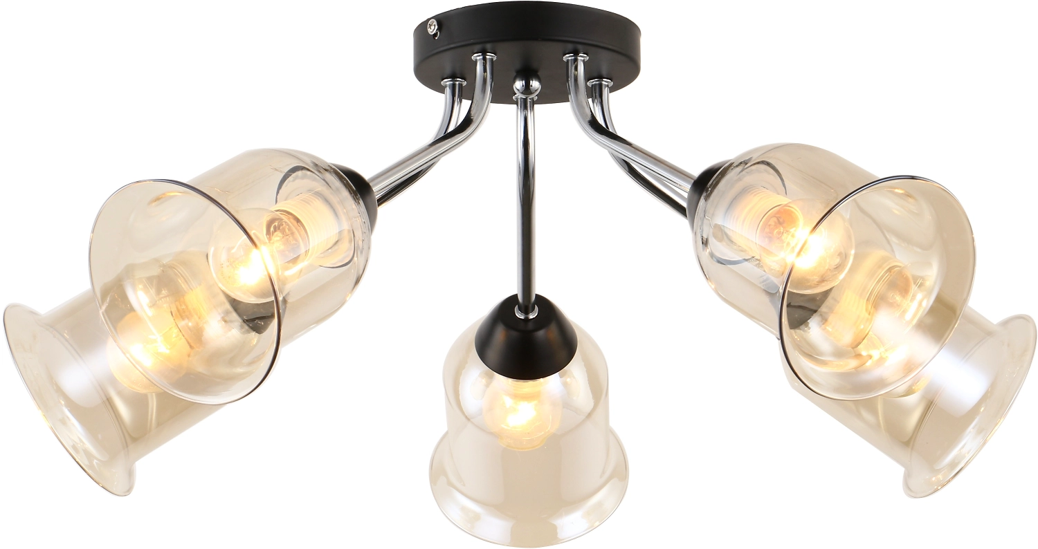 Люстра потолочная E27x5x60 Вт черный хром 56x56x23 см