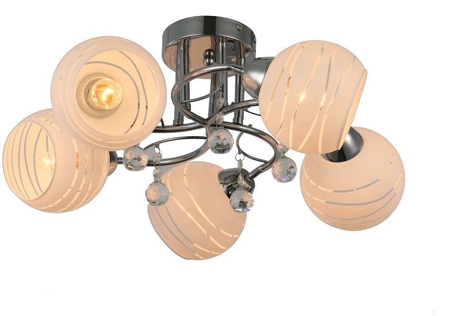 Люстра потолочная E27x5x60 Вт хром/белая 53x53x21 см