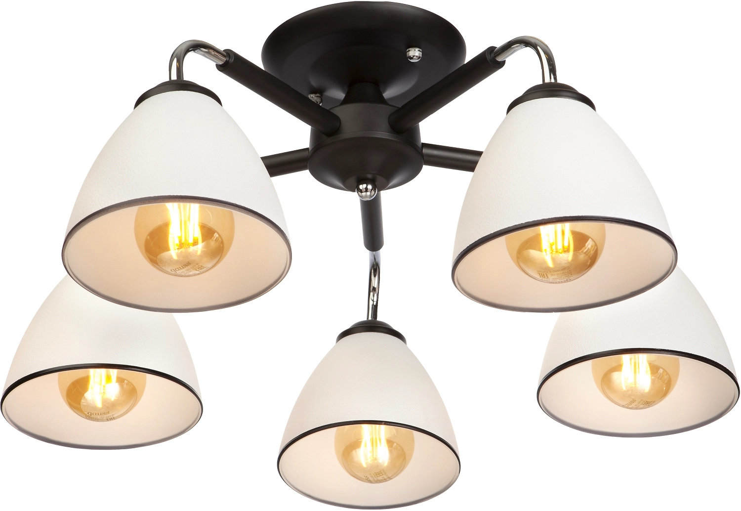 Люстра потолочная E27x5x60 Вт черный хром 54x54x24 см