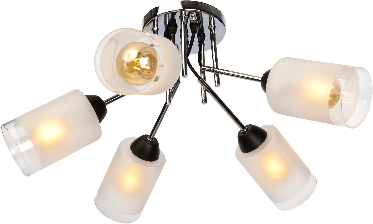 Люстра потолочная E27x5x60 Вт хром черный 60x60x28 см