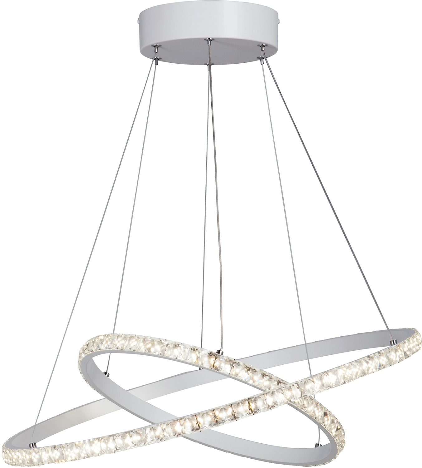 Люстра потолочная 2xLEDx63 Вт белая матовая 95x58x58 см