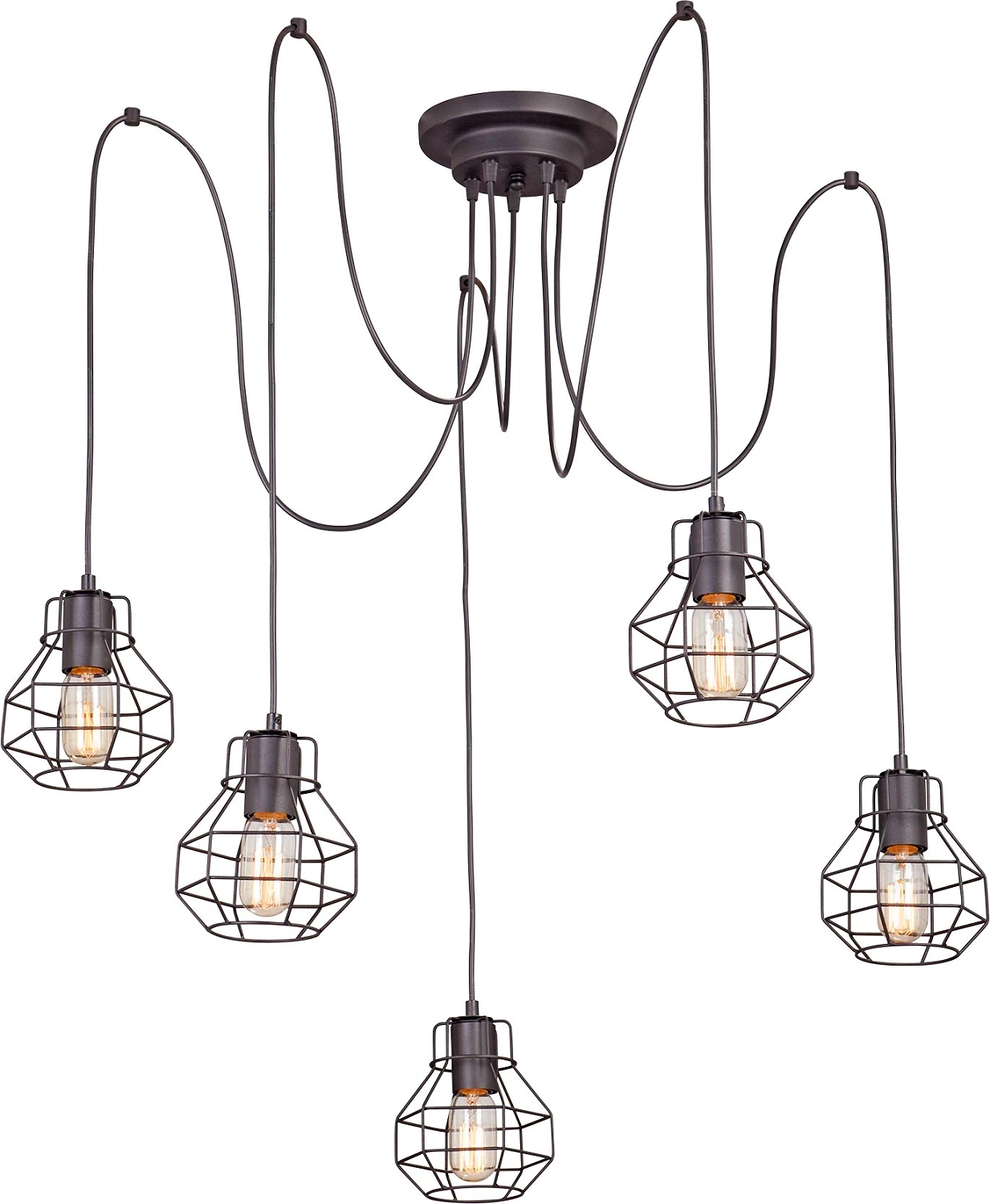 Подвесная люстра Vitaluce V4884-1/5S черная 5ХE27Х40Вт