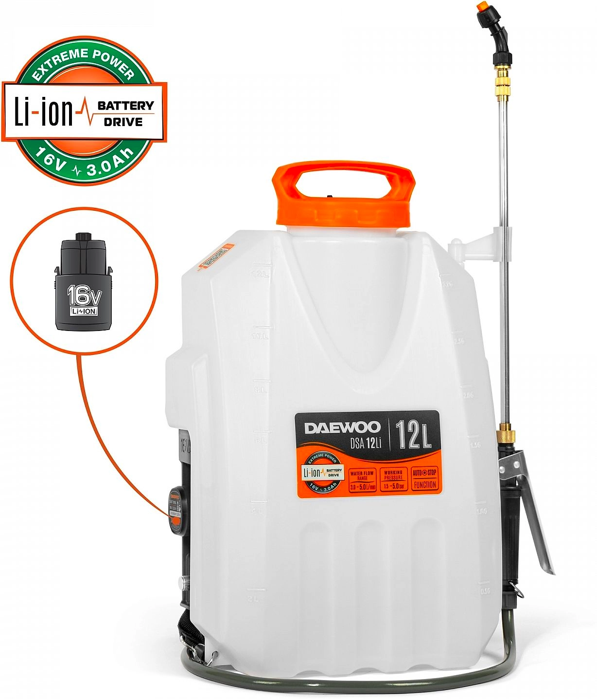 Опрыскиватель аккумуляторный DAEWOO DSA 12 Li 12 л