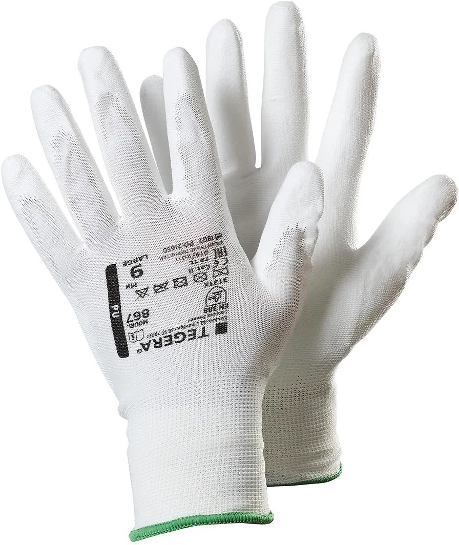 Перчатки садовые TEGERA нейлон белые размер 8