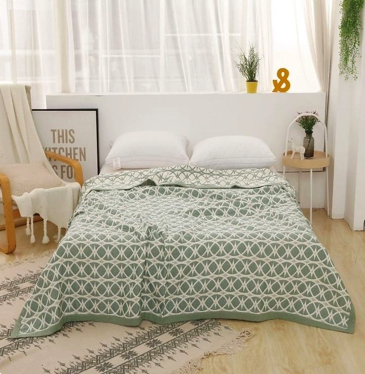 Покрывало жаккард KYUAR зеленый 220х230 см
