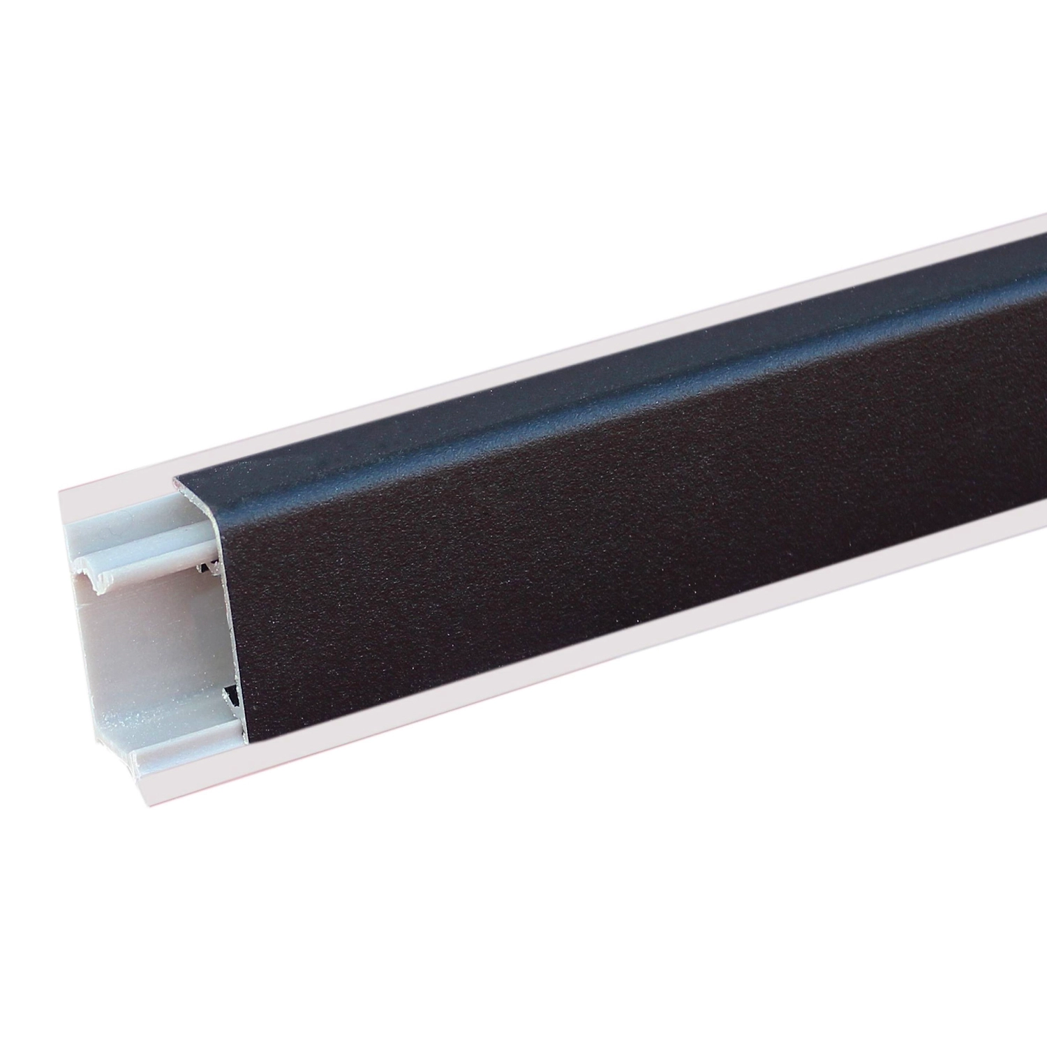 Плинтус для столешницы Квадра алюминий матовый черный 3050 мм 