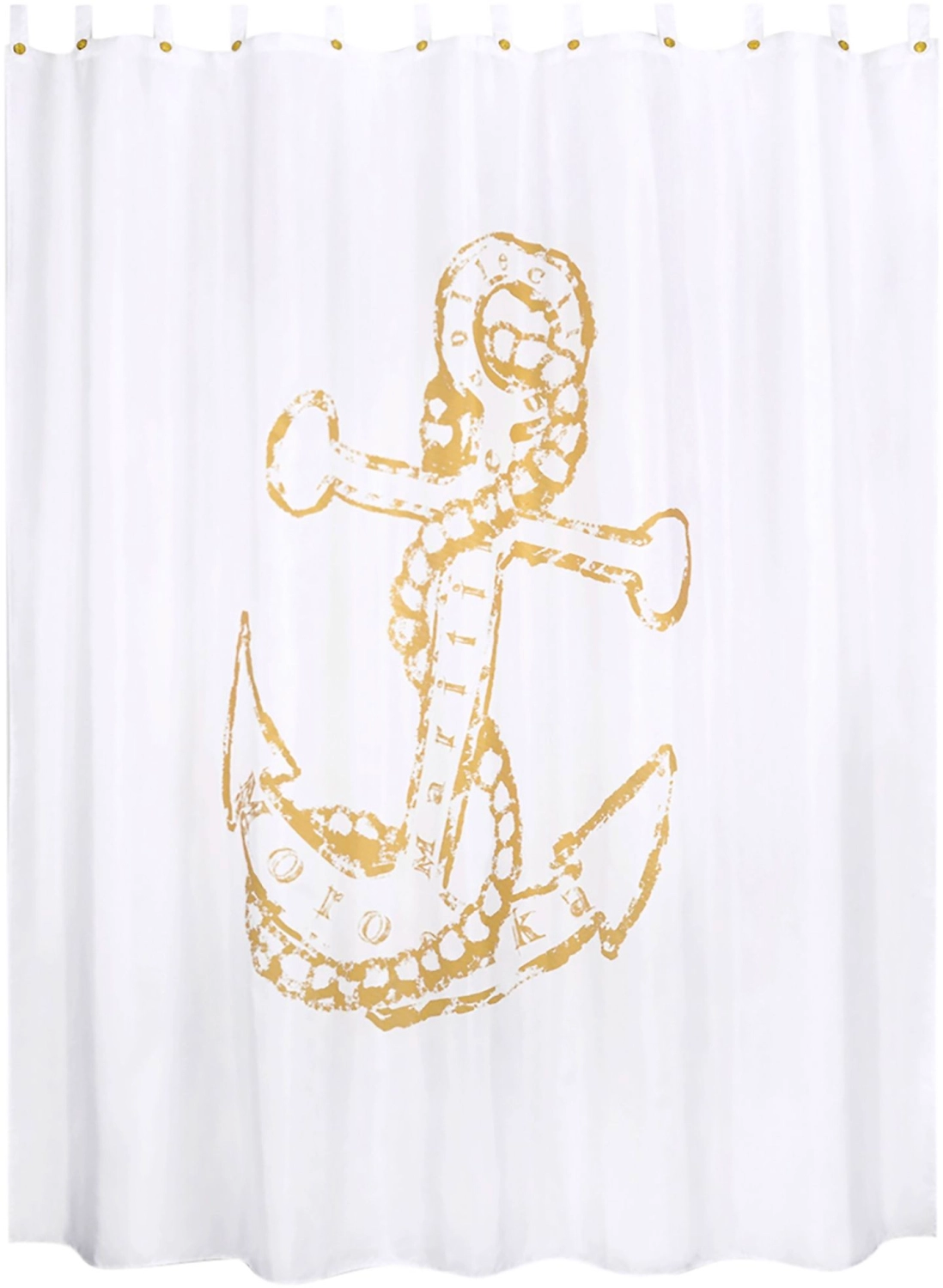 Штора для ванной комнаты Moroshka Maritime 200х200 см белый/золотой