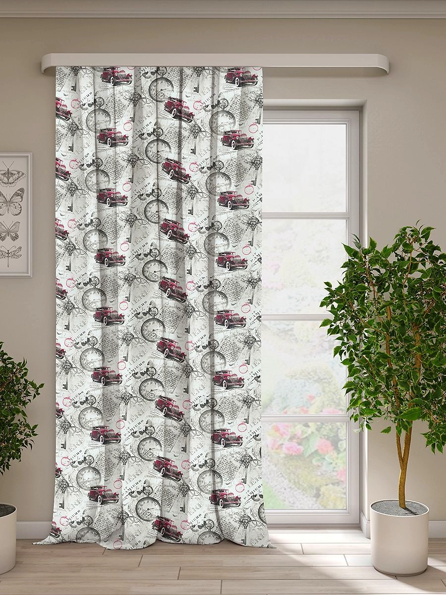 Штора рогожка Ретро красная 200х270 см